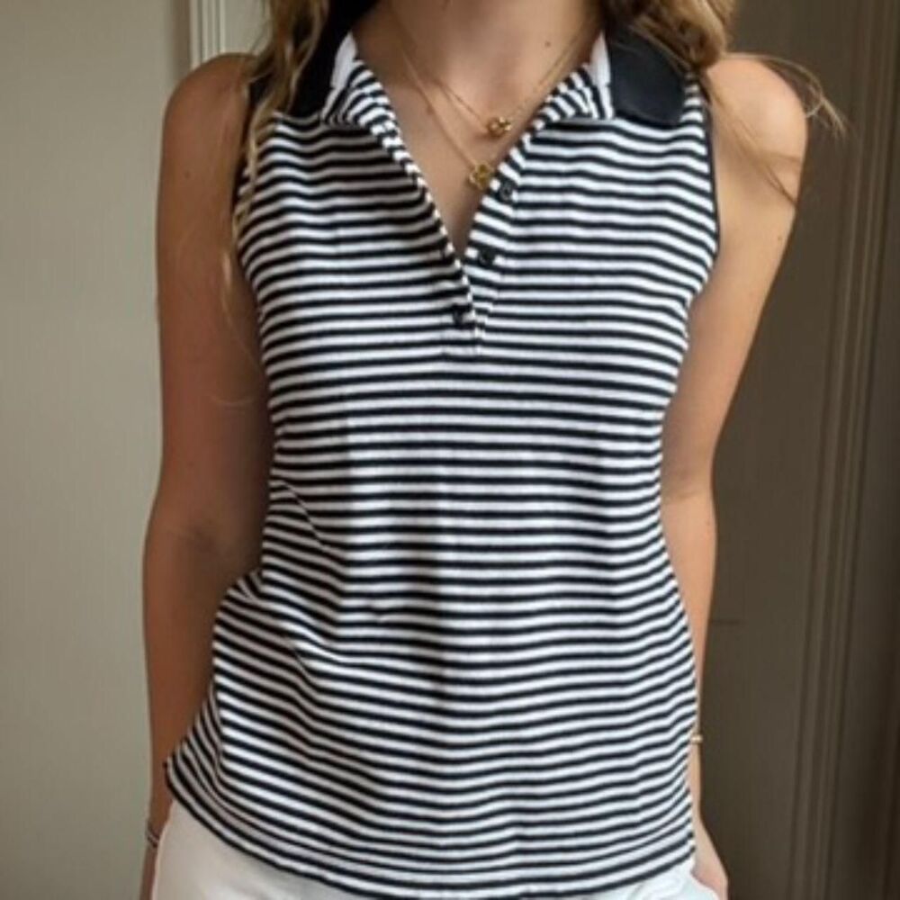 Talbots Women's Black and White Polo-shirts